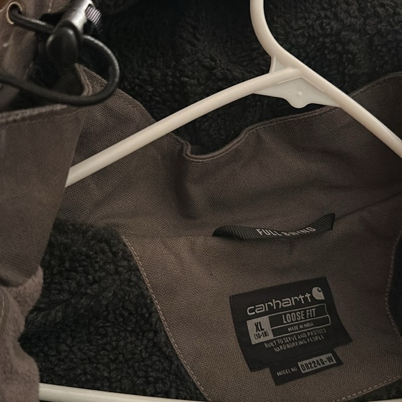 NWT! Carhartt Full Swing Grey Gray Hooded Sherpa Lined Jacket Fleece XL - Picture 8 of 16